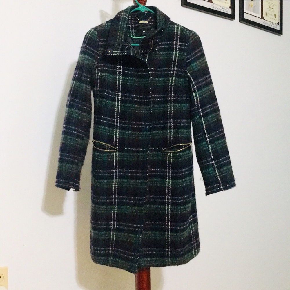 Worthington Plaid Tweed Coat